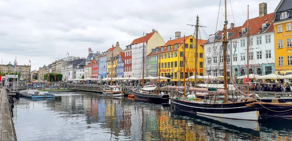 Copenhague Dinamarca Septiembre 2021 Hermosos Edificios Coloridos Nyhavn Panorama Edificios — Foto de Stock