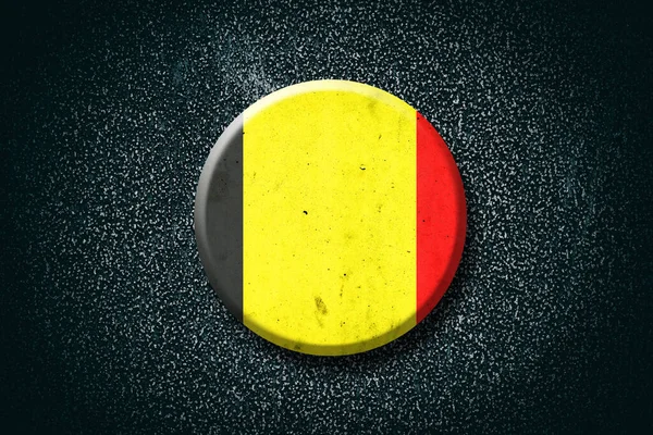 Belgium Flag Badge Dark Background Signs Symbols Flags — Stock Photo, Image