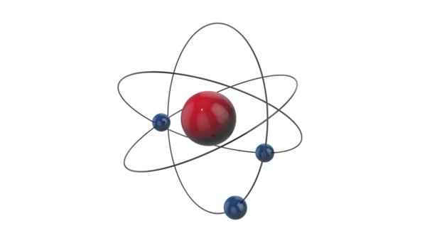 Atom with electrons revolving — Stock Video