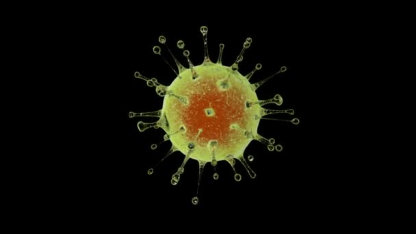 Rotación del virus de la gripe con Alpha Matte — Vídeo de stock