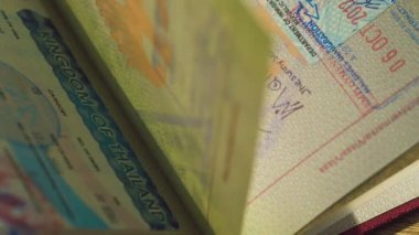 pullar ve vize Tayland pasaportu içinde seychells, Maldivler, seable pasaport kağıtları, kaymak kısa