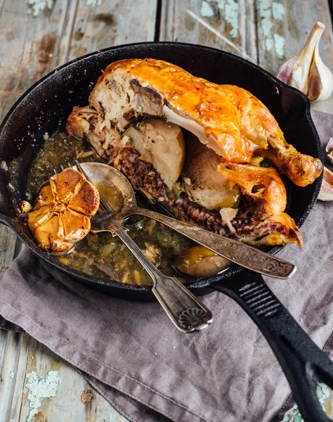 Baked chicken for dinner — Stock Photo, Image