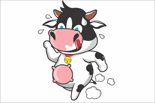 Cow running fast — Stock Vector