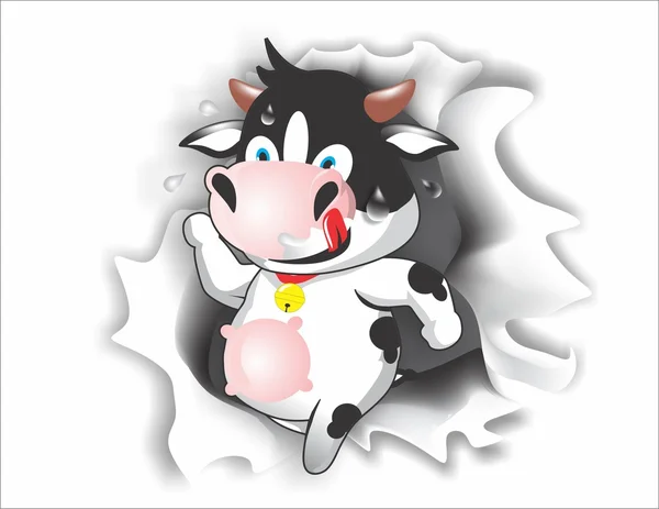 Litle cow breaker — Stock Vector