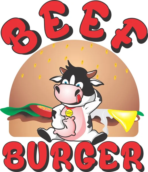 Beef burger logo — Stock Vector