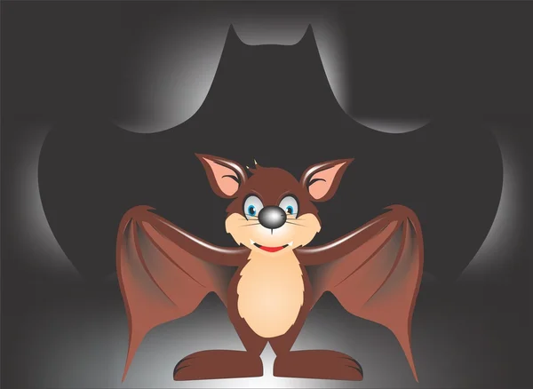 Bat making batman shadow — Stock Vector