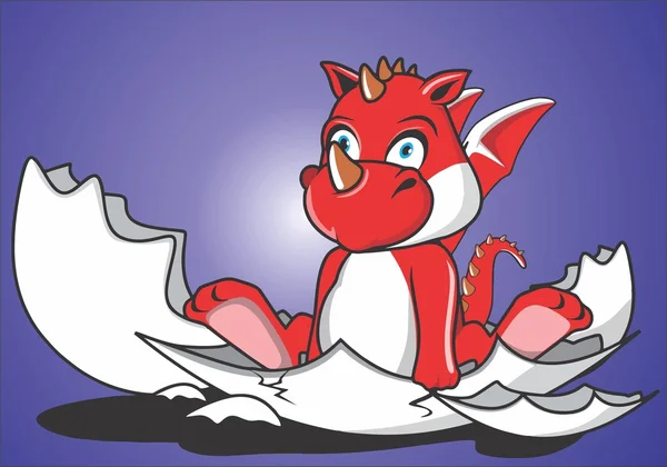 Red dragon born — Stock Vector