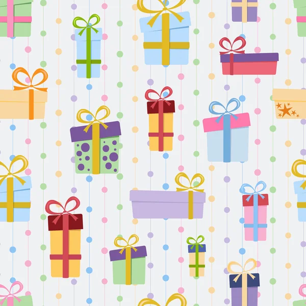 Naadloos patroon met geschenkdozen — Stockvector