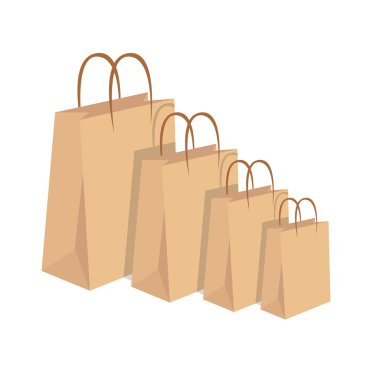 Kağıt poşetler kümesi