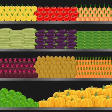 Sebze süpermarket ile raf 