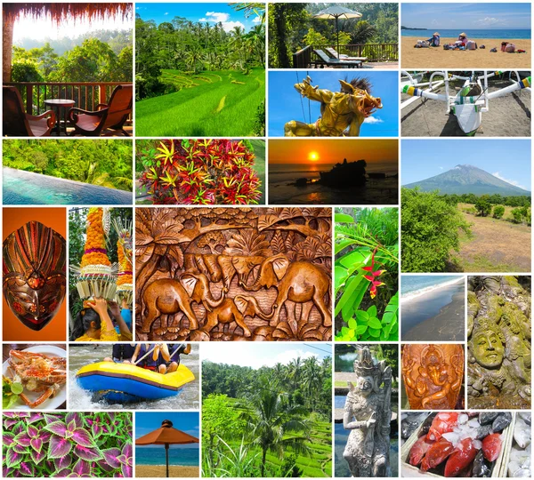 Set van beelden met een uitzicht van Bali eiland — Stockfoto