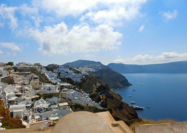 Oia Köyü Santorini Adası Yunanistan üzerinden denize görüntülemek