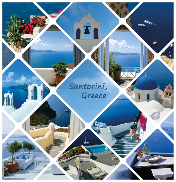 Tradycyjną architekturę miejscowości oia, na wyspie santorini, Grecja — Zdjęcie stockowe