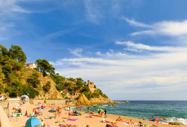 Lloret Mar España Septiembre 2015 Castell Plaja Caleta Playa Costa — Foto de Stock