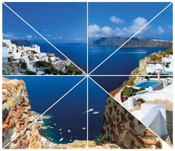 Set zomer foto's in Santorini, Griekenland — Stockfoto