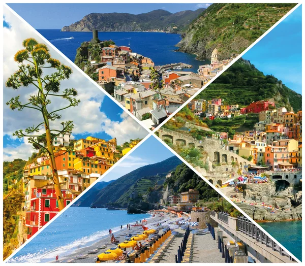 Collage di foto delle Cinque Terre in Italia — Foto Stock