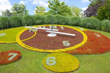 Geneva, İsviçre - 17 Haziran 2016: Çiçek saat Park