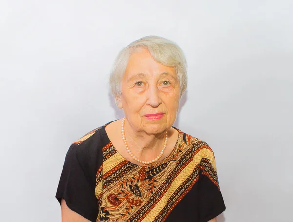 Velha mulher rosto retrato, envelhecimento processo conceito — Fotografia de Stock
