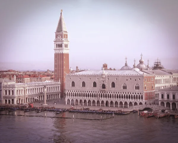 Het Getinte Beeld Retro Stile Van Piazza San Marco Venetië — Stockfoto