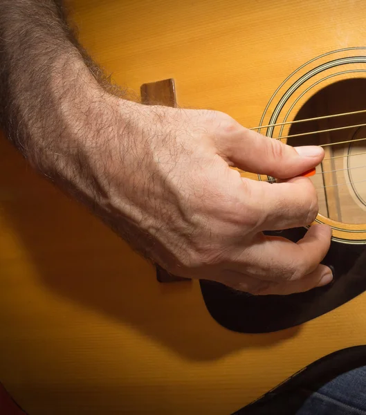 Üben Gitarre Spielen Die Alten Männer Die Gitarre Spielen — Stockfoto