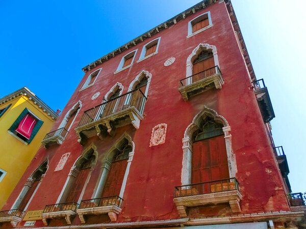 Venice, Italy - Beautiful facade of typical house in Venice