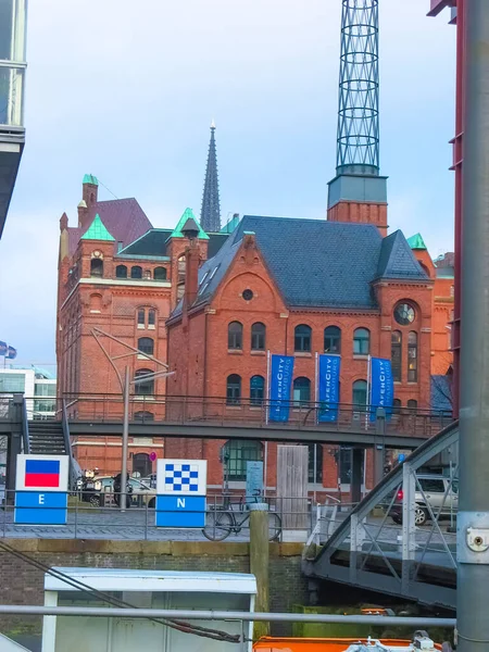 Hamburgo Alemanha Dezembro 2016 Distrito Warehouse Speicherstadt Durante Inverno Hamburgo — Fotografia de Stock