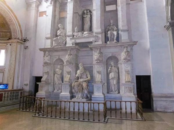 Rom Italien Maj 2014 Moses Staty Skulpterad Michelangelo Besöks Dagligen — Stockfoto