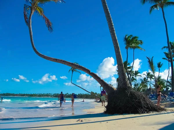 Punta Cana Dominikana Lutego 2013 Zwykli Turyści Odpoczywający Nad Morzem — Zdjęcie stockowe