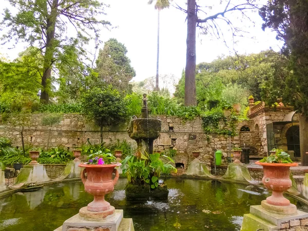 Bauarbeiten Park Giardini Della Villa Comunale Taormina Sizilien Italien — Stockfoto