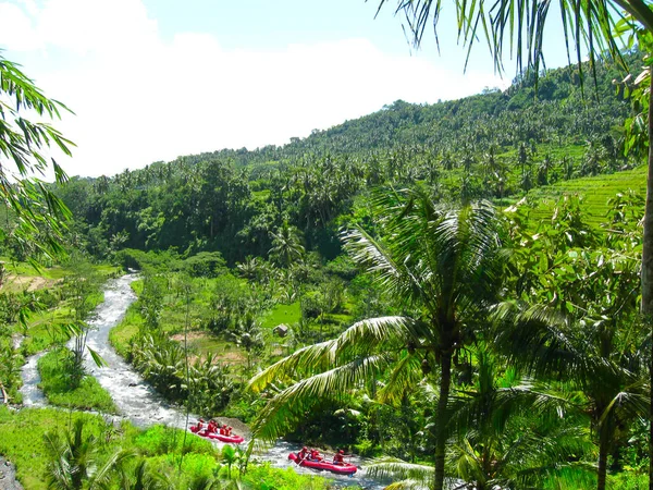 Rafting Cânion Rio Balis Montanha Ayung Ubud Bali Indonésia — Fotografia de Stock