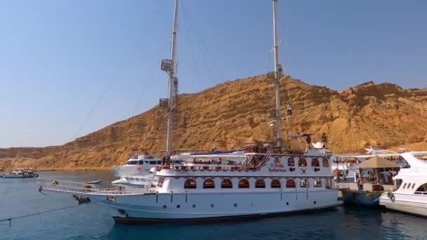 Sharm Sheikh Egipt Lutego 2020 Jachty Wycieczkowe Porcie Rejs Parku — Wideo stockowe