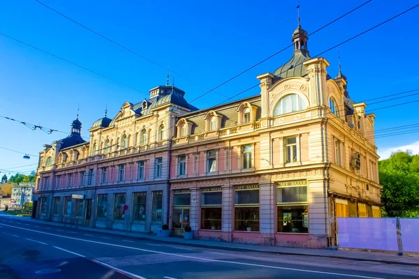 Salzburgo Austria Mayo 2017 Las Casas Antiguas Casco Antiguo Salzburgo —  Fotos de Stock