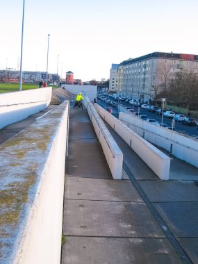 Berlin, Almanya - 01 Mart 2020: The Velodrom, Berlin 'in Prenzlauer Berg ilçesinde kapalı bir bisiklet pisti.