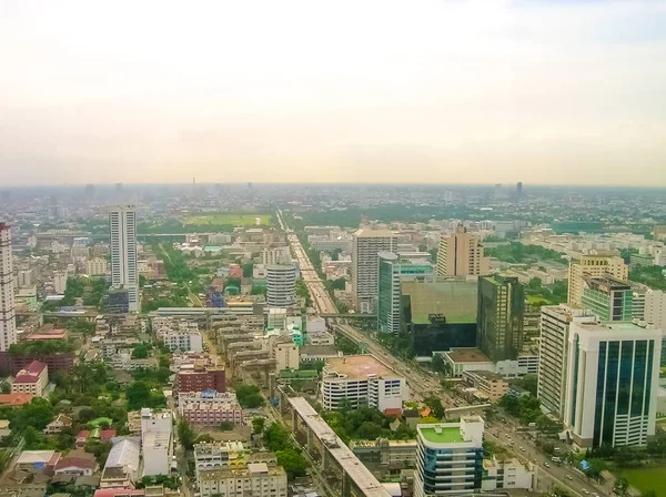 Det Ariella Panorama Över Bangkok Stad Nära Petchburi Road Thailand — Stockfoto