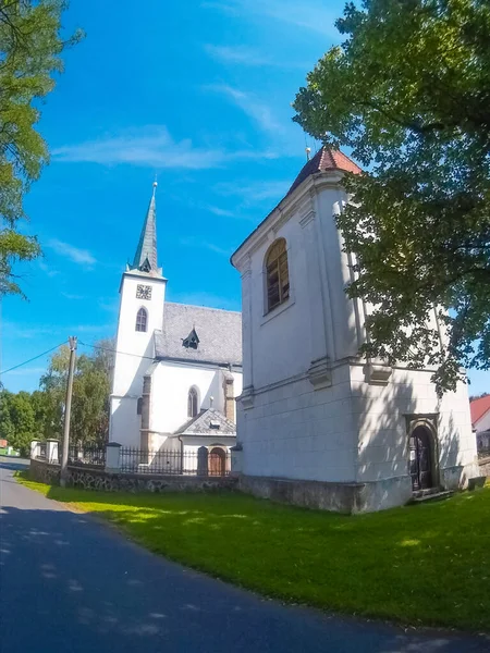 Kościół Miejscowości Ulbersdorf Szwajcarii Saksońskiej Niemcy — Zdjęcie stockowe