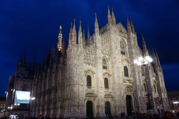 Milão Itália Maio 2017 Vista Noturna Catedral Milão Duomo Milano — Fotografia de Stock