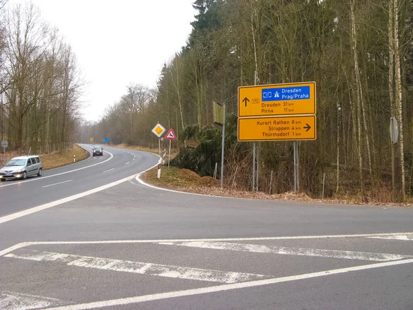 Berlin Germany March 2018 Cycle Route Saxony Upper Lusatia Springtime — Stock Photo, Image