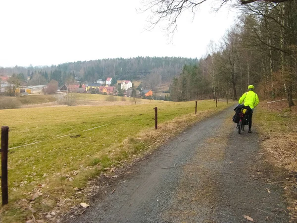 Radweg Sachsen Der Oberlausitz Frühling Sächsische Schweiz Sachsen Deutschland Europa — Stockfoto