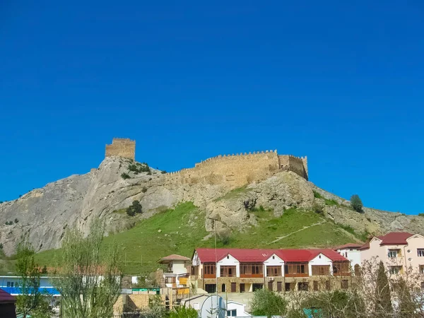 Vista Ciudad Sudak Fortaleza Genovesa Crimea —  Fotos de Stock