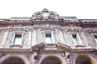 Milan, İtalya - 03 Mayıs 2017: İtalya, Avrupa, Milano, İtalya 'daki Eski Mimari Ev cephesi