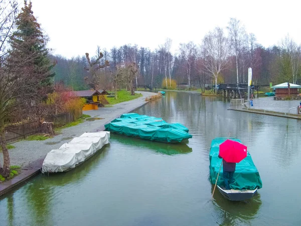 Berlin Németország 2020 Március Tájkép Nyaralókkal Németországi Spreewald Területén Vagy — Stock Fotó