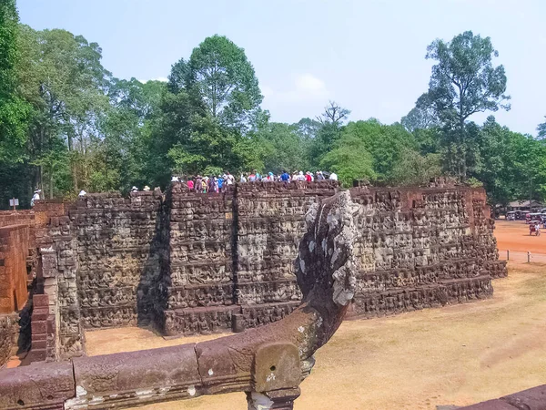 Terrasse Temple Des Éléphants Dans Ville Temple Angkor Près Ville — Photo
