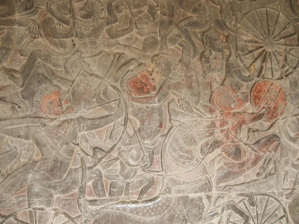 Angkor Wat Камбоджа Лютого 2011 Relief Khmer Culture Angkor Wat — стокове фото