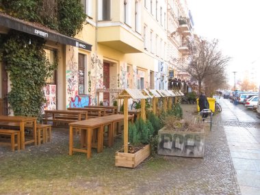 Berlin, Almanya - 03 Mart 2020 Berlin, Almanya 'da sokak ve yolda görüldü.