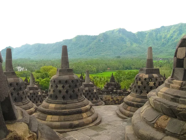 Stupas Templo Borobudur Java Central Indonesia — Foto de Stock