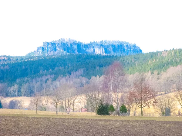Percorso Ciclabile Sassonia Alta Lusazia Primavera Svizzera Sassone Sassonia Germania — Foto Stock
