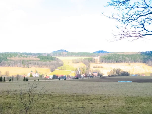 Lkbaharda Yukarı Lusatia Daki Saksonya Bisiklet Rotası Sakson Sviçre Saksonya — Stok fotoğraf