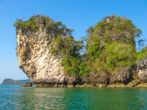 Paysage Tropical Plage Ferroviaire Krabi Thaïlande Vue Des Rochers — Photo