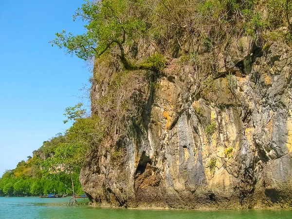 Paysage Tropical Plage Ferroviaire Krabi Thaïlande Vue Des Rochers — Photo