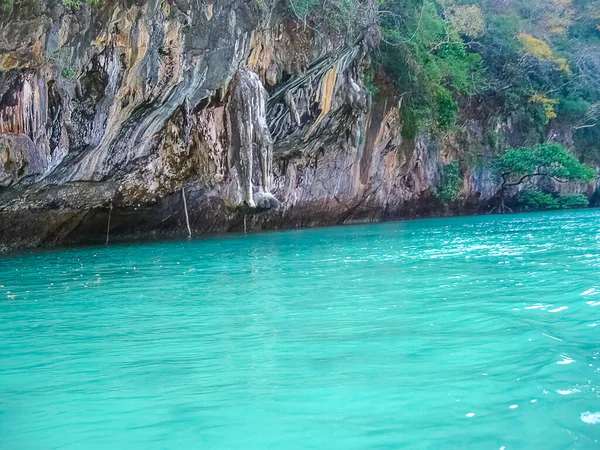 Tropiskt Landskap Järnvägsstrand Krabi Thailand Utsikt Över Klipporna — Stockfoto